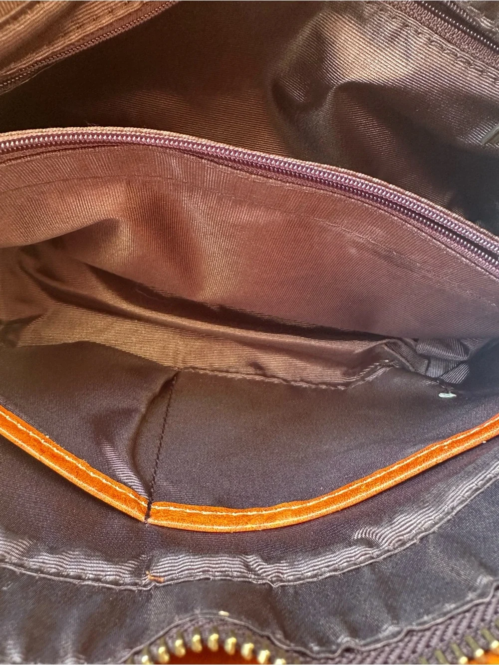 Women's Orangey brown Floral Embossed Leather Satchel